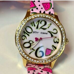 Betsey Johnson Pink Watermelon Watch